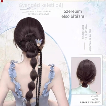 Női paróka farkával, hőálló szintetikus szálak, modell py, mechanizmusos gyártás, márka Huan ying