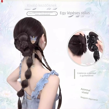Női paróka farkával, hőálló szintetikus szálak, modell py, mechanizmusos gyártás, márka Huan ying