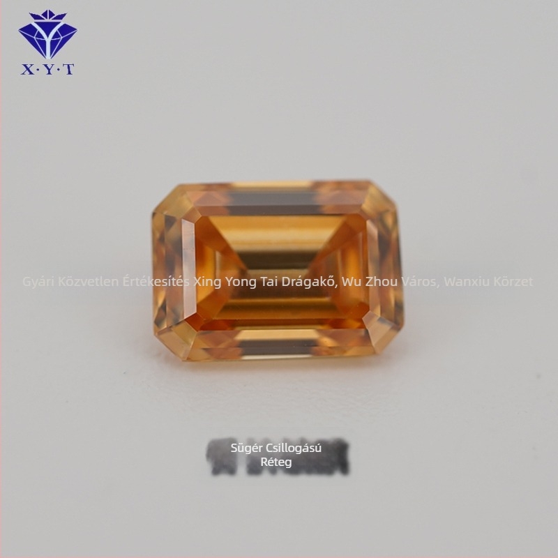 Xing Yong Tai Moissanit smaragdvágású téglalap alakú szabad drágakő, VVS tisztaság, polírozott felület, mesterséges ásvány