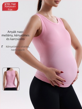 Jóga felső terhes nőknek csészékkel és spirálpántokkal, magas rugalmasság, merevítő nélkül, nedvesség-elvezető anyag, 90% nylon / 10% spandex, beépített melltartó párnával, modell 2025, nőknek