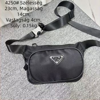 Uniszex nylon kereszt- és deréktáska cipzárral, poliészter bélés, városi minimalist stílus, nyár 2025