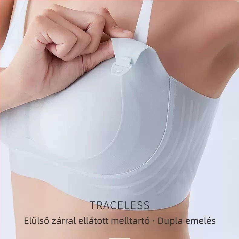 Szoptatós melltartó lágy támaszú, ultranagy formázott kosarak, elöl nyitható kapoccsal, egy darabból álló dizájn, hátul négy sor bezárás, rögzített dupla vállpántok, utókezeléshez/postpartum viseléshez, anyag nylon/poliamid szövet spandex béléssel (30–50%)