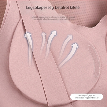 Szoptatós melltartó felső fix dupla vállpántokkal, vékony formázott kosár, egy darabból álló kialakítás, nylon anyag, bélés poliészter 70–80%