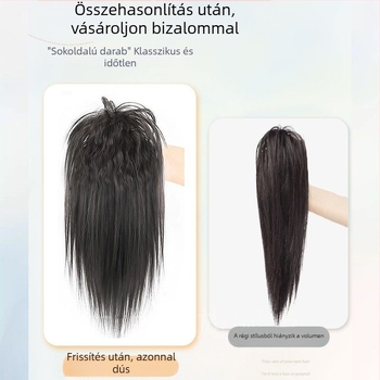 Copfos ponífark paróka nőknek, clip-in, latin hullámos vízesés-stílus, fél összekötött egyenes lófarok, hangerő növelés és magas koronával