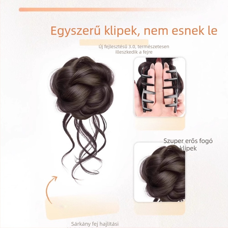Buqi paróka farokkal, gripper-stílusú dragon whisker buds, magas hőmérsékletű szálak, mechanikus kivitelezés, nem színezhető, nőknek
