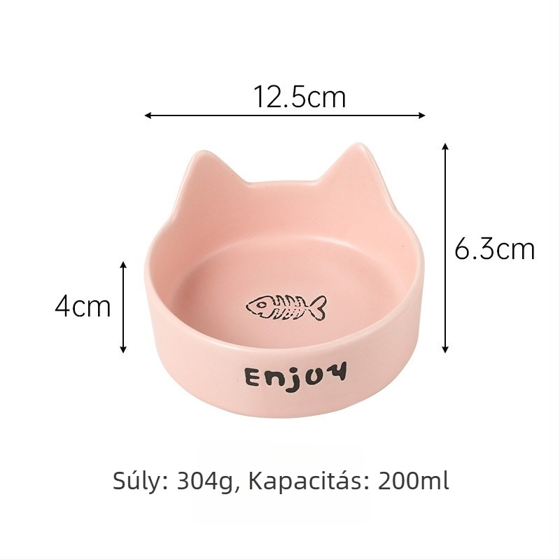 Kerámia macska étel- és ivó tál anti-tip dizájnnal, engedélyezett magánmárka