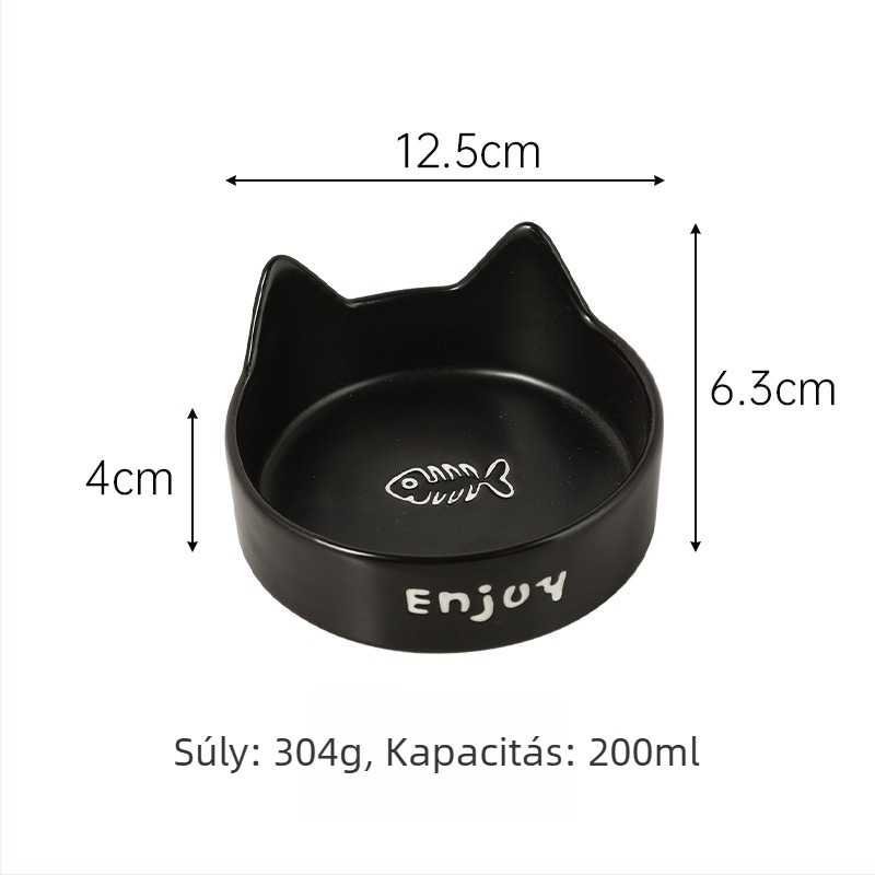 Kerámia macska étel- és ivó tál anti-tip dizájnnal, engedélyezett magánmárka