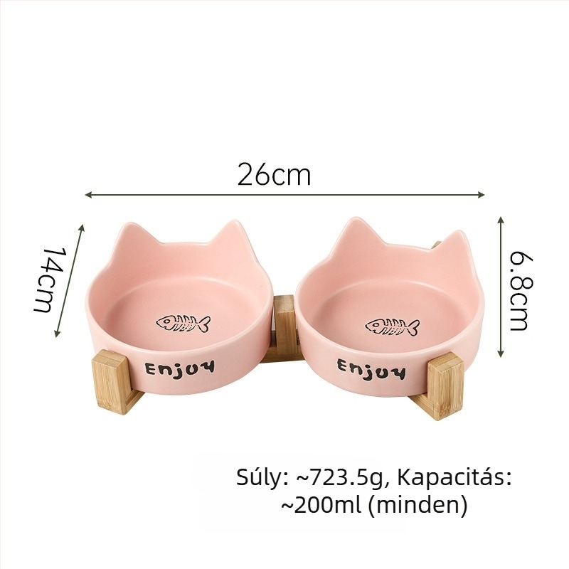 Kerámia macska étel- és ivó tál anti-tip dizájnnal, engedélyezett magánmárka