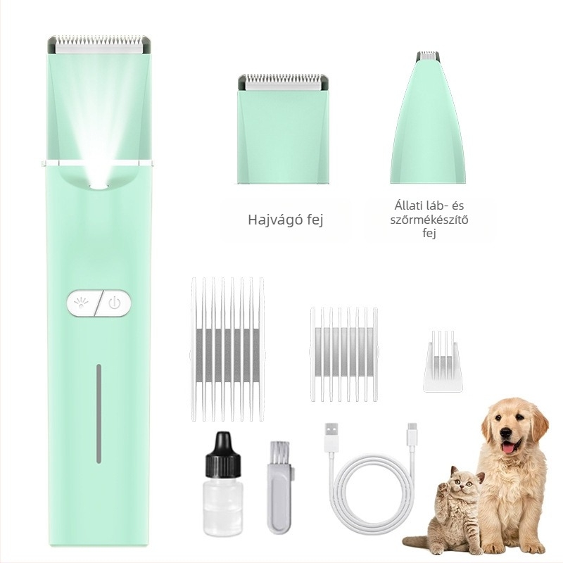 Elektromos kisállat-grooming készülék LED világítással, modell 2406A, ABS tokozás, kutyák és macskák számára, csomagolás 48 db.