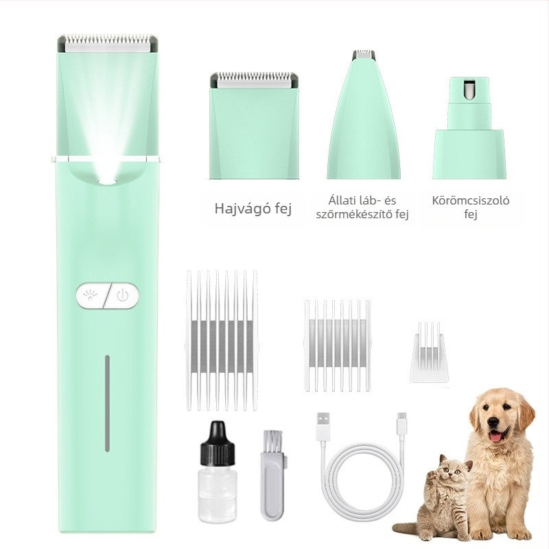 Elektromos kisállat-grooming készülék LED világítással, modell 2406A, ABS tokozás, kutyák és macskák számára, csomagolás 48 db.