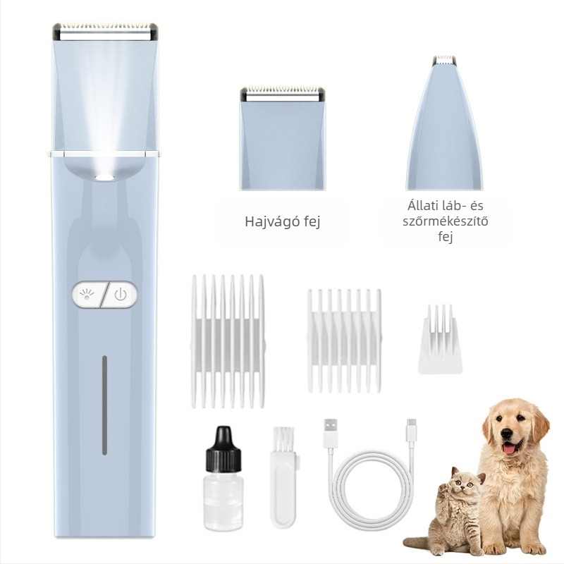 Elektromos kisállat-grooming készülék LED világítással, modell 2406A, ABS tokozás, kutyák és macskák számára, csomagolás 48 db.