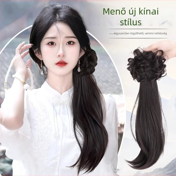 Lófarok paróka, hőálló szálakból, mechanikusan feldolgozva, nőknek, Yunxiu Wig, modell 1585256