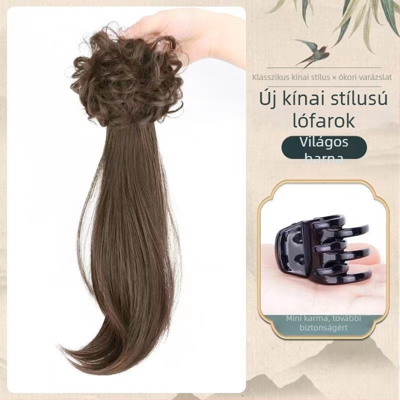 Lófarok paróka, hőálló szálakból, mechanikusan feldolgozva, nőknek, Yunxiu Wig, modell 1585256