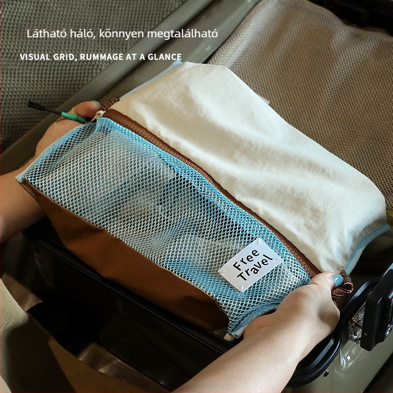 Lida nylon kocka formájú utazótáska – sokoldalú szervező utazásokhoz, sminkhez és kozmetikumokhoz, japán stílus