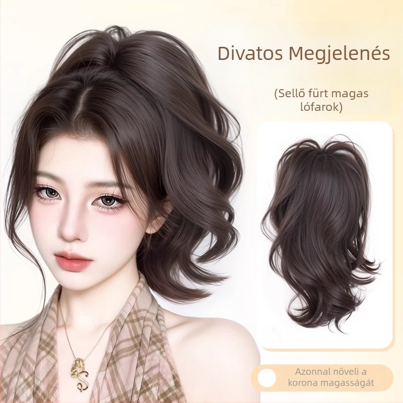 Sellőfarok paróka Mermaid Ponytail, nagy hullámok, hőálló selyem, csíptetős mechanizmus