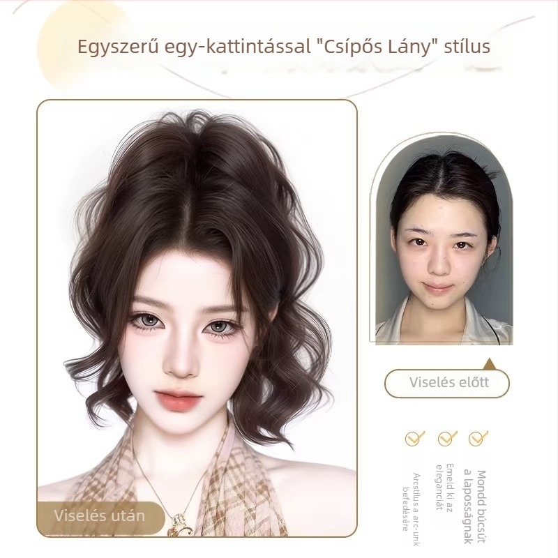 Sellőfarok paróka Mermaid Ponytail, nagy hullámok, hőálló selyem, csíptetős mechanizmus