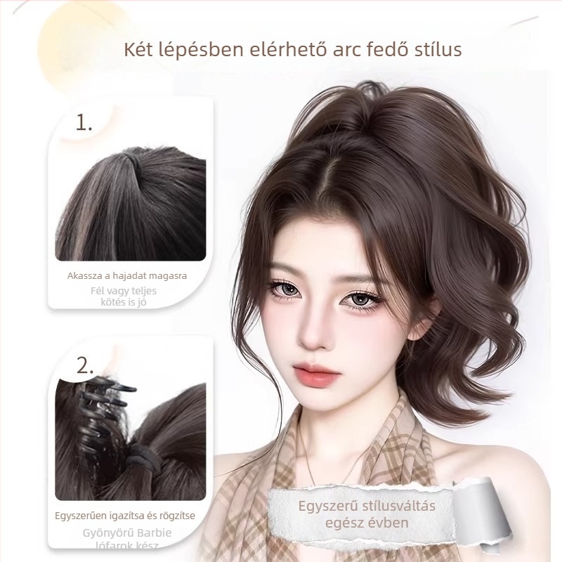 Sellőfarok paróka Mermaid Ponytail, nagy hullámok, hőálló selyem, csíptetős mechanizmus