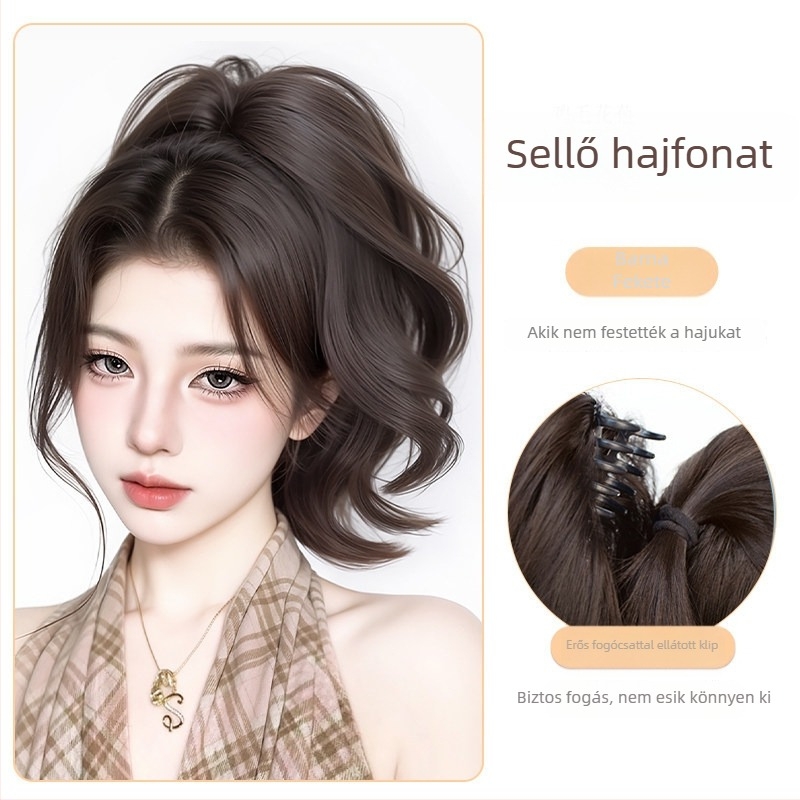 Sellőfarok paróka Mermaid Ponytail, nagy hullámok, hőálló selyem, csíptetős mechanizmus