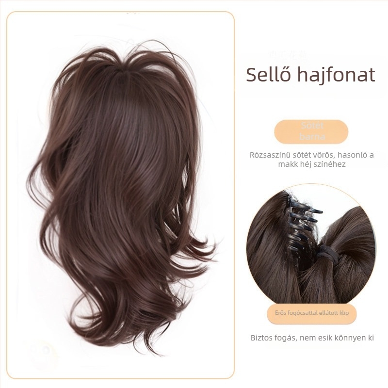 Sellőfarok paróka Mermaid Ponytail, nagy hullámok, hőálló selyem, csíptetős mechanizmus