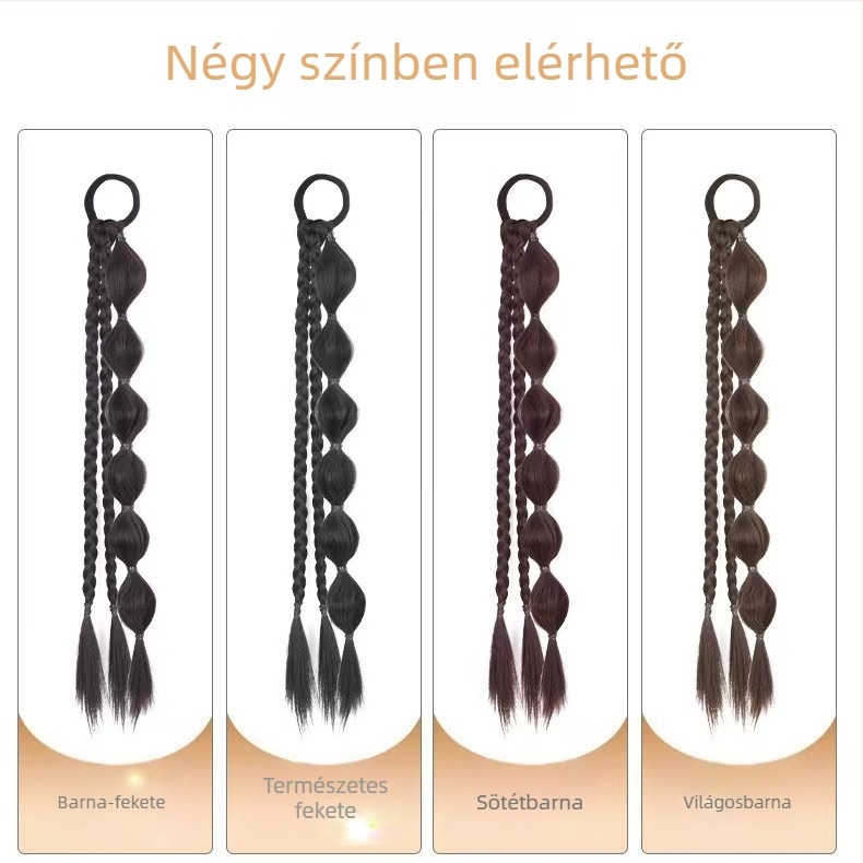 Paróka lófarokkal, dupla buborék fonat, szintetikus haj, hőálló huzal, mechanikus felépítés, nem festhető vagy göndöríthető