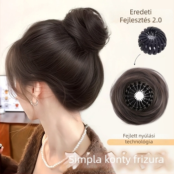 Yunpeng kézzel készített póthaj, magas hőálló selyemmel, Bird's Nest Hair Ring modell, nem festhető