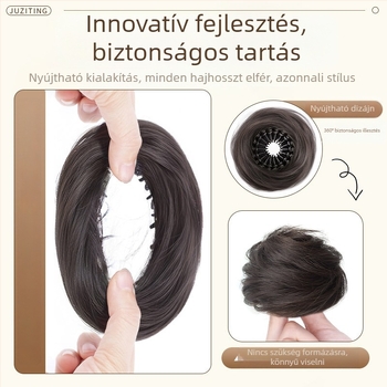 Yunpeng kézzel készített póthaj, magas hőálló selyemmel, Bird's Nest Hair Ring modell, nem festhető