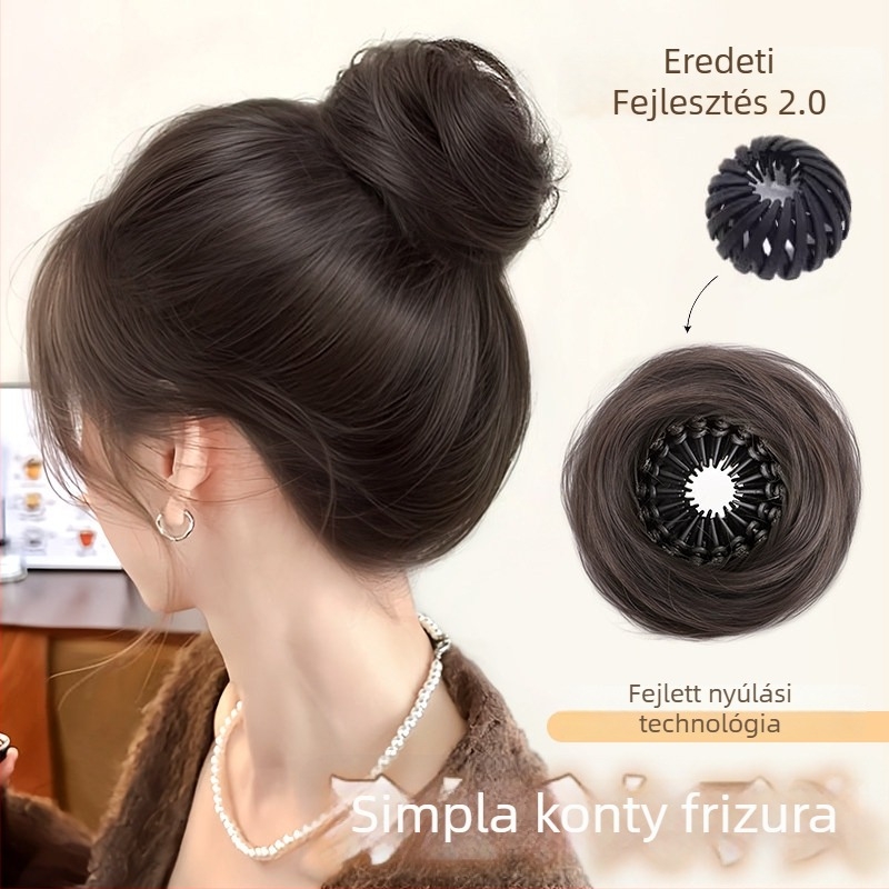 Yunpeng kézzel készített póthaj, magas hőálló selyemmel, Bird's Nest Hair Ring modell, nem festhető