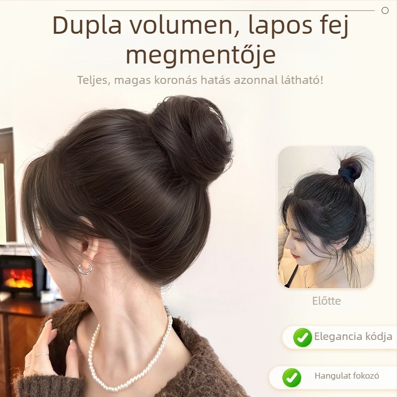 Yunpeng kézzel készített póthaj, magas hőálló selyemmel, Bird's Nest Hair Ring modell, nem festhető