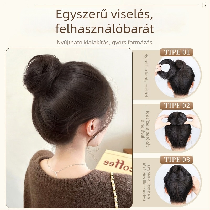 Yunpeng kézzel készített póthaj, magas hőálló selyemmel, Bird's Nest Hair Ring modell, nem festhető