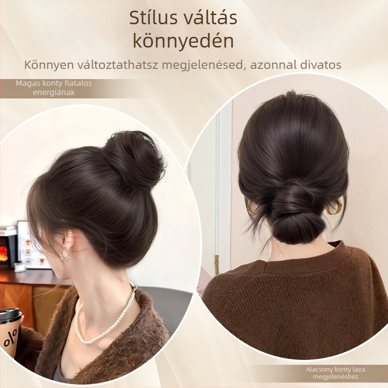 Yunpeng kézzel készített póthaj, magas hőálló selyemmel, Bird's Nest Hair Ring modell, nem festhető