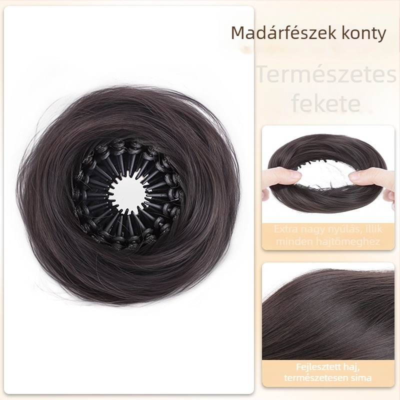 Yunpeng kézzel készített póthaj, magas hőálló selyemmel, Bird's Nest Hair Ring modell, nem festhető