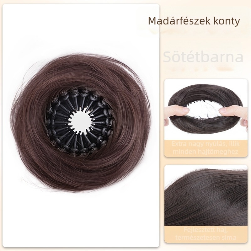 Yunpeng kézzel készített póthaj, magas hőálló selyemmel, Bird's Nest Hair Ring modell, nem festhető