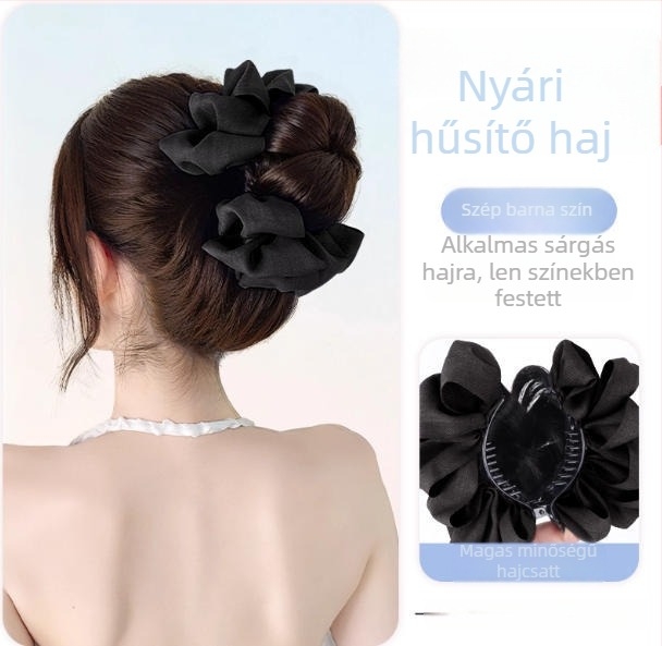 Női hajcsat Bowknot a magas copfhoz, styling eszköz, magas hőmérsékletű huzalból készült póthaj