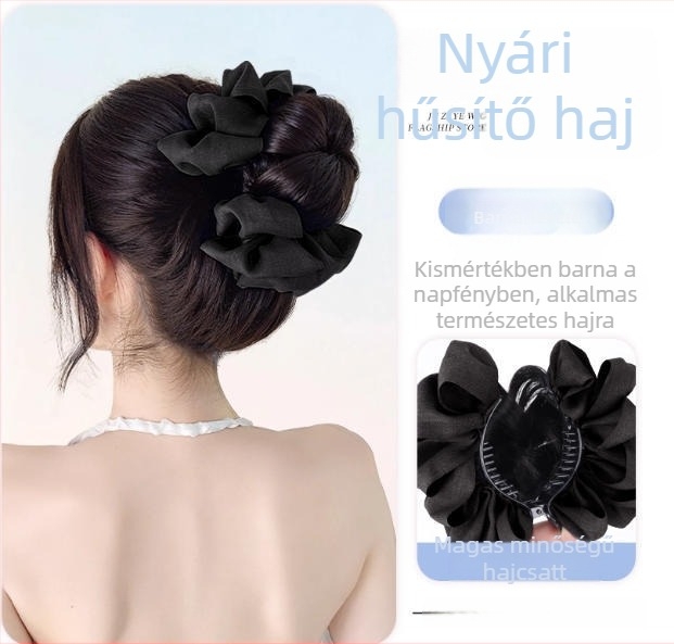 Női hajcsat Bowknot a magas copfhoz, styling eszköz, magas hőmérsékletű huzalból készült póthaj