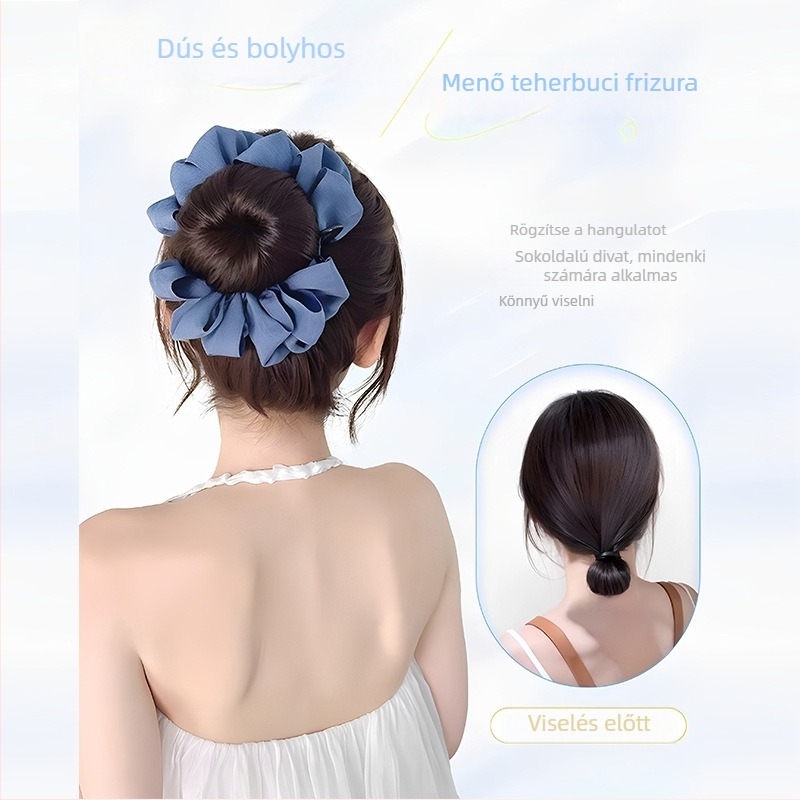 Női hajcsat Bowknot a magas copfhoz, styling eszköz, magas hőmérsékletű huzalból készült póthaj