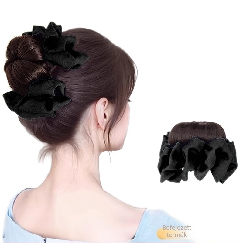Női hajcsat Bowknot a magas copfhoz, styling eszköz, magas hőmérsékletű huzalból készült póthaj