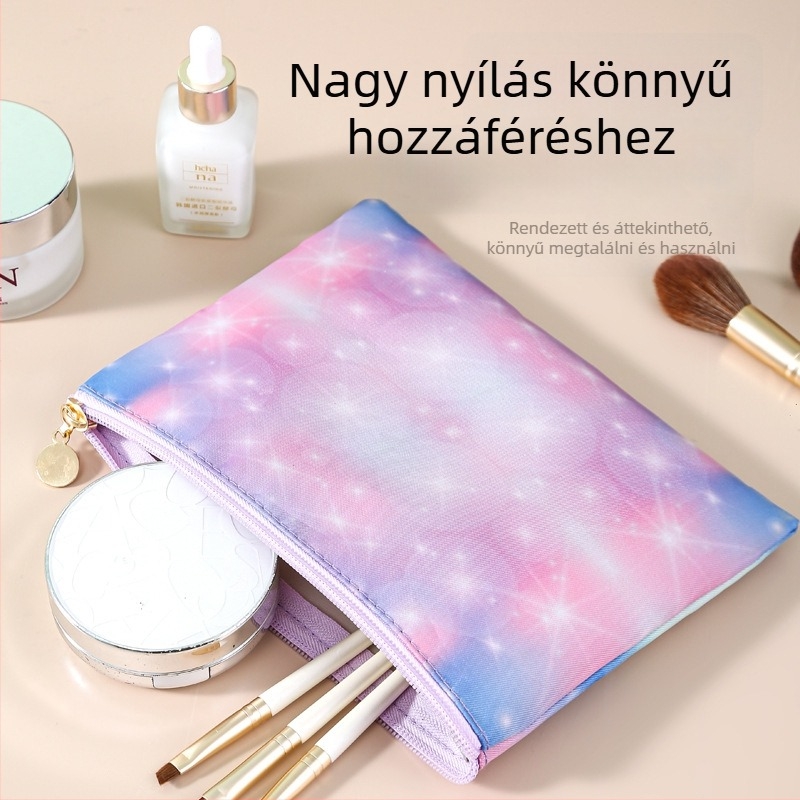 Kozmetikai táska - PU anyag, kézitáska-stílus, többfunkciós, utazáshoz és sminktároláshoz