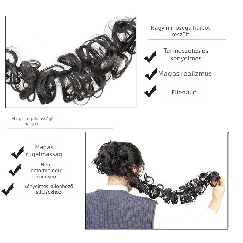 Paróka copfos hajgumi – Tuoju, magas hőálló huzalból, modell Wrap hair tie, nem permelhető vagy festhető