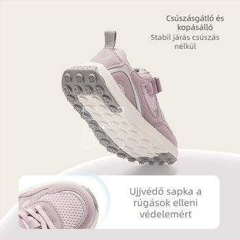 Lányoknak szóló gyerek sportcipő, légáteresztő, puha talpú, csúszásmentes, mindennapi futócipő