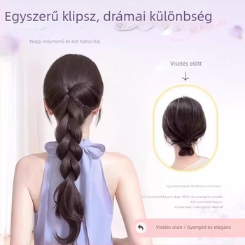 Paróka copfóval és fonatokkal – hosszú fonatok hercegnői stílusban, frufru, hőálló rost, nem festhető és nem perm, megfelel minden bőrtónushoz és arcvonalhoz