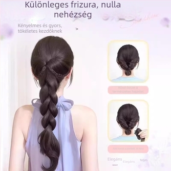 Paróka copfóval és fonatokkal – hosszú fonatok hercegnői stílusban, frufru, hőálló rost, nem festhető és nem perm, megfelel minden bőrtónushoz és arcvonalhoz