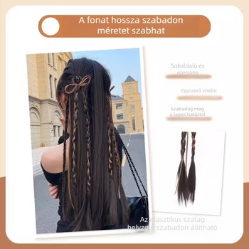 Bow copf paróka – hőálló rostokból készült hajcsomók, copf stílusú, nőknek