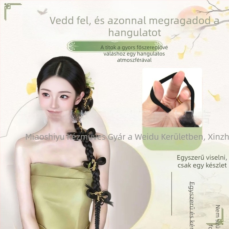 Paróka farokkal, csavart copfok, hosszú copfok, hőálló huzal, mechanikus kivitelezés, nem festhető és nem dauerolható