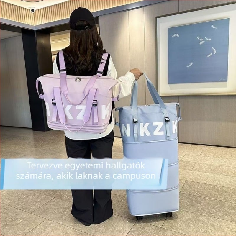 Nkzk Kerekes hátizsák utazáshoz, 20–35L, Oxford anyag, vízálló és kopásálló, száraz–nedves elválasztás, uniszex, iskolai használatra