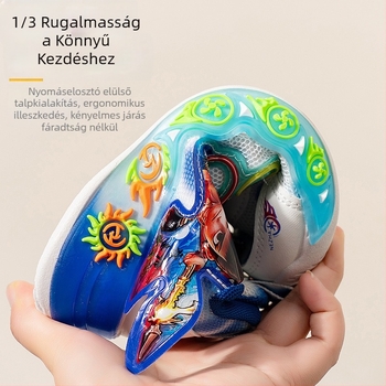 Miracle Tide Nezha Gyermek fiú sportcipő, 2026 tavasz–ősz, könnyű, lélegző, rajzfilm mintázattal