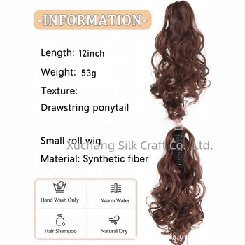 Európai–amerikai stílusú, nagy csipeszes copf paróka, nagy hullámok, Pear Blossom göndörök, rövid copf