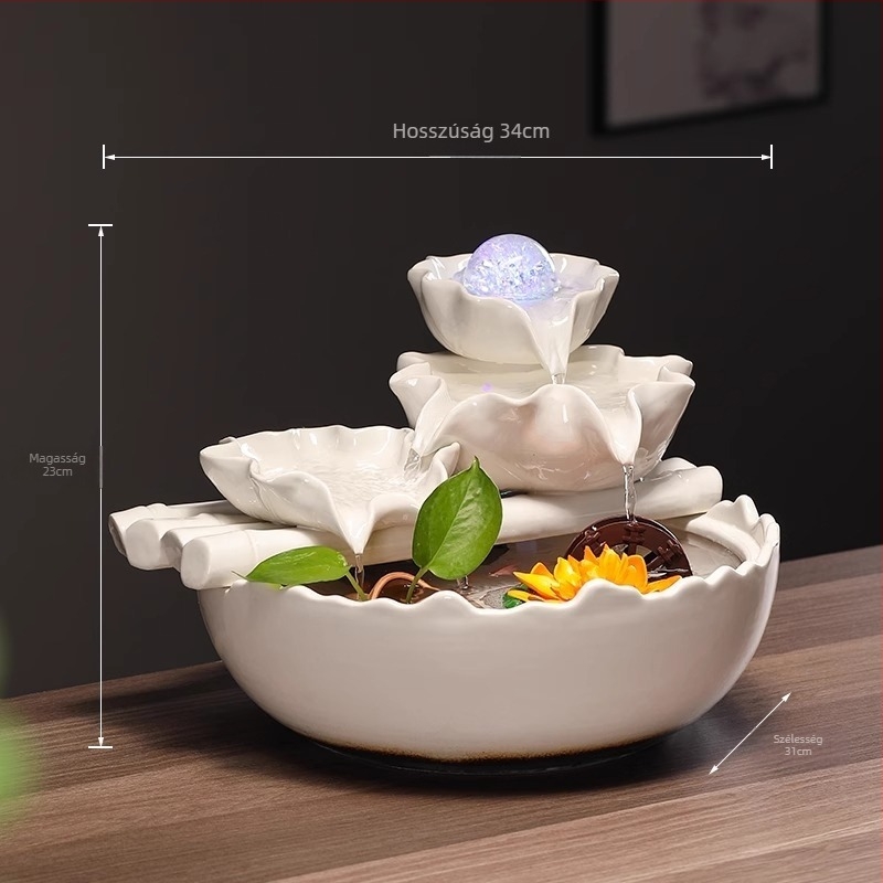 Kerámiából készült akváriumi szökőkút dísz, keringő vízzel, asztali és nappali dekoráció, feng shui kerék, új kínai stílus, testreszabás elérhető
