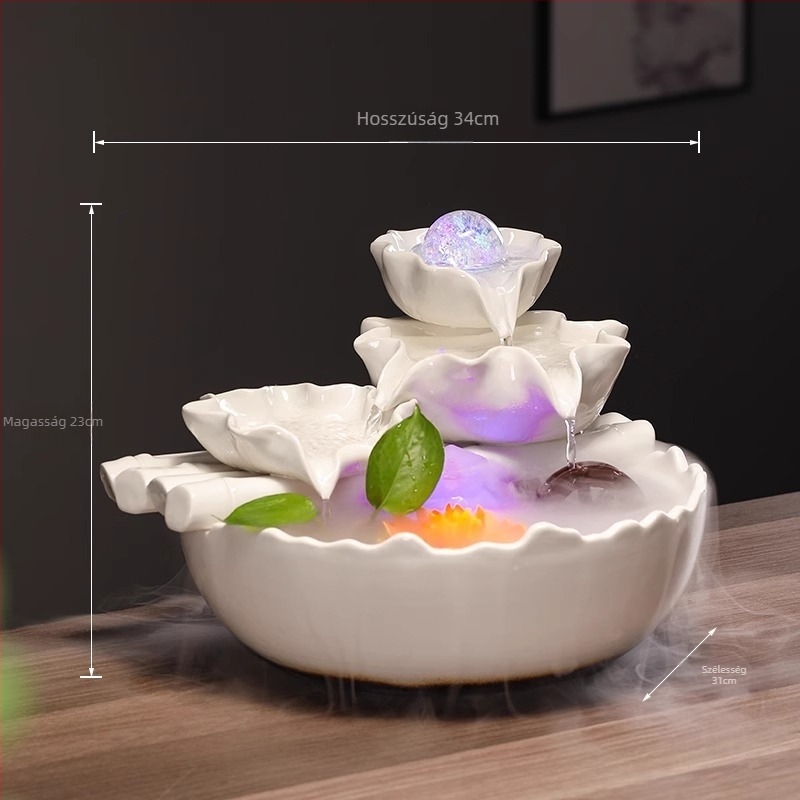 Kerámiából készült akváriumi szökőkút dísz, keringő vízzel, asztali és nappali dekoráció, feng shui kerék, új kínai stílus, testreszabás elérhető