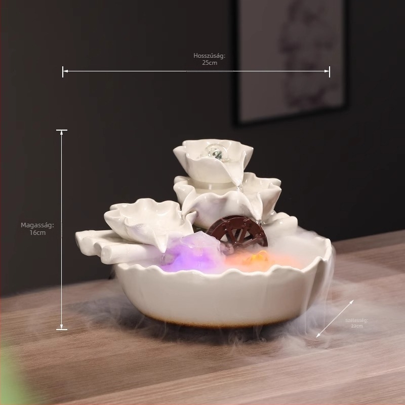 Kerámiából készült akváriumi szökőkút dísz, keringő vízzel, asztali és nappali dekoráció, feng shui kerék, új kínai stílus, testreszabás elérhető