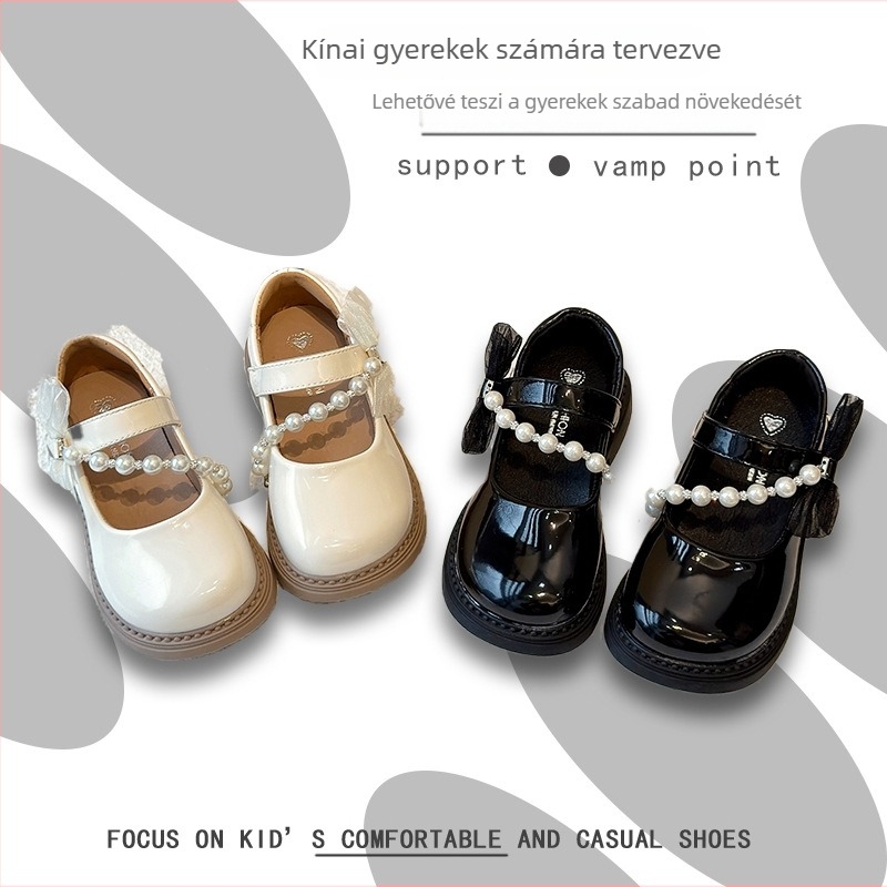 Gyerek Mary Jane cipő, koreai stílus, alacsony felső rész, Velcro-zár, gumírozott talp